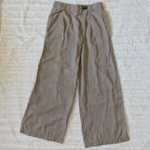 Women's Tan Wide-Leg Trousers